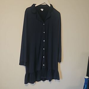 Crown & Ivy Intimates Long Sleeve Sleepshirt Night Gown Size Large